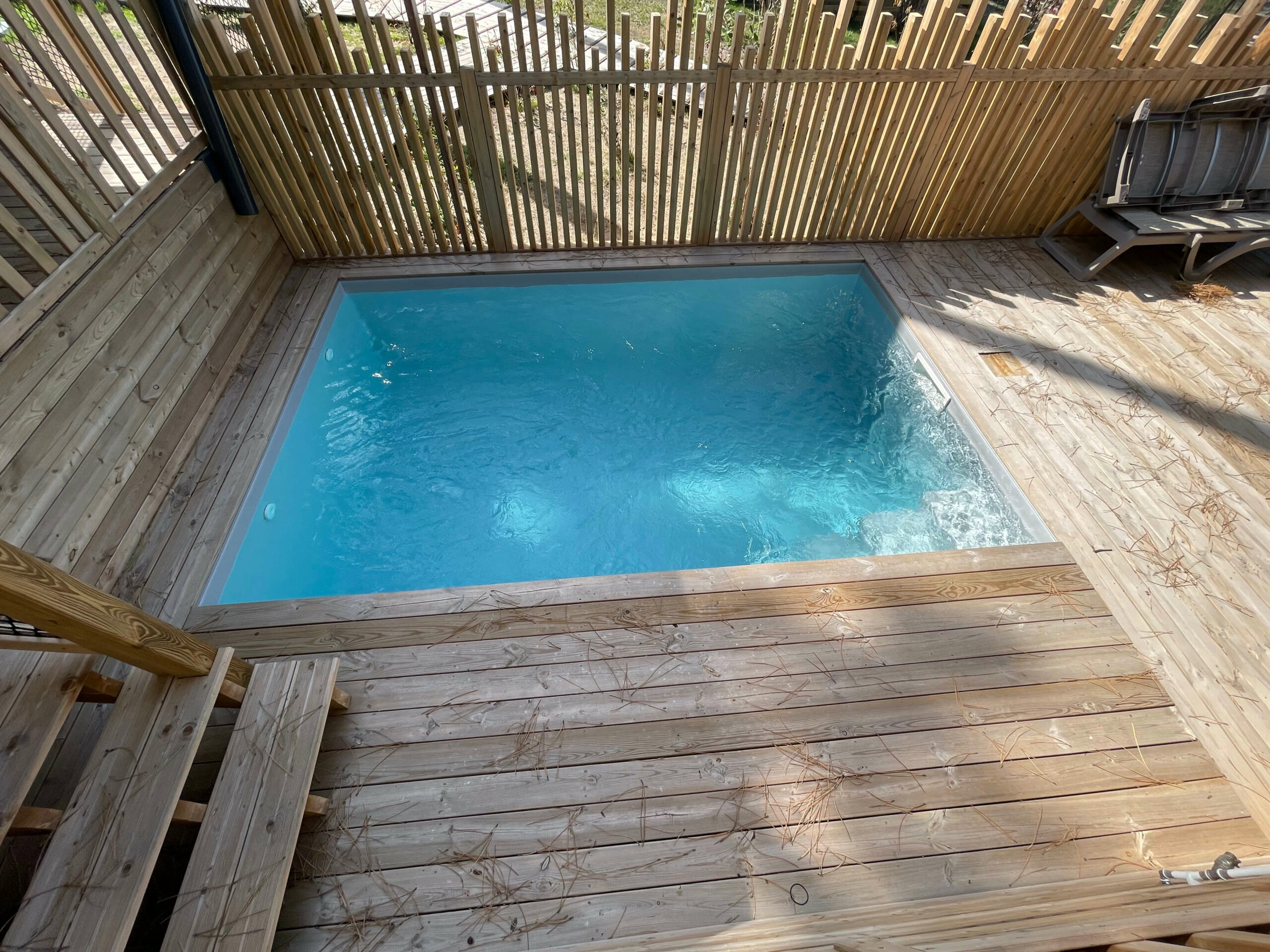 Mini-piscine privée chalet camping "Le Vieux Port" - Messanges